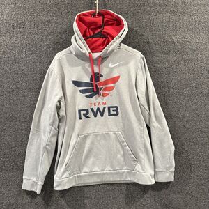 Nike Mens Large Therma Fit Team RWB Gray Long Sleeve Hoodie Casual Sports